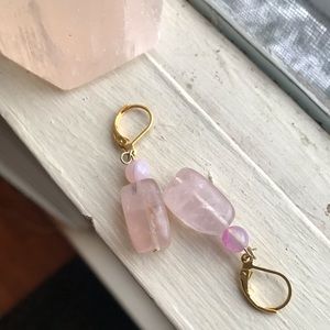 Customer Made Rose Quartz earrings